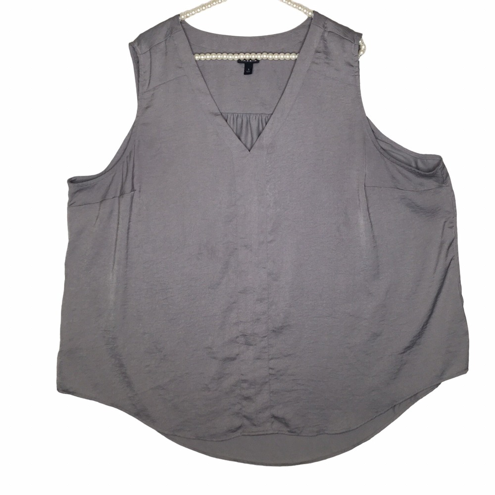 Torrid Shirt Woman's 3 XL Plus Size Sleeveless V Neck Tank Gray  Comfort Capsule